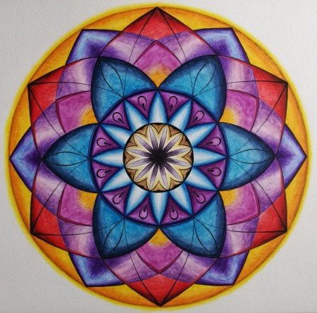 Mandala radosti /akvarel, tuš/ A3